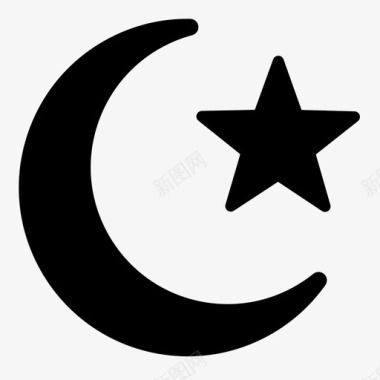 计算机符号伊斯兰教星月空间图标图标