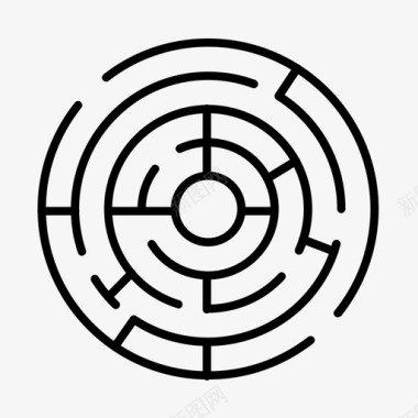 扭曲圆圈迷宫圆圈迷路图标图标
