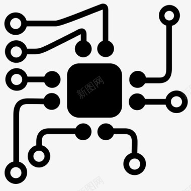 电路板矢量背景微芯片技术半导体图标图标