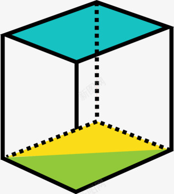 矩形海报右矩形棱镜右矩形体积图标图标