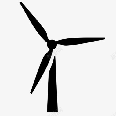 绿色PNG风车涡轮机可持续发展图标图标