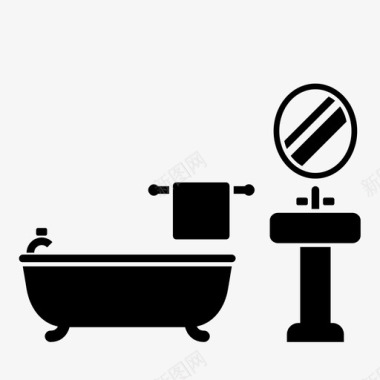 浴室洗手间浴缸图标图标