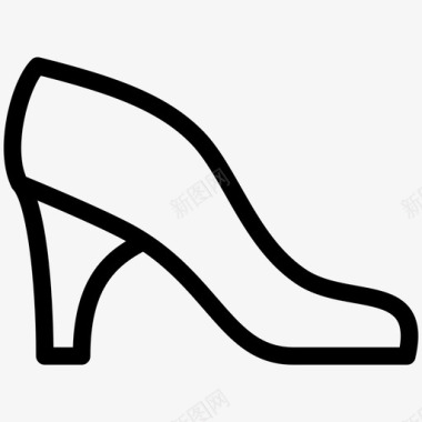 高跟鞋女孩线条图标图标