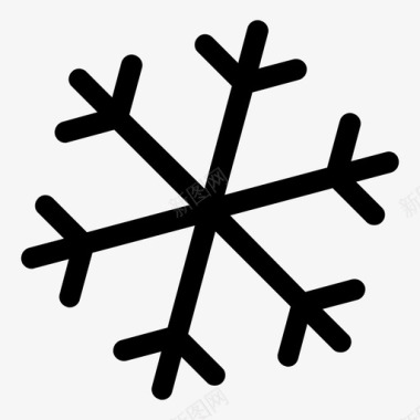 雪花冰晶雪花简单形状图标图标