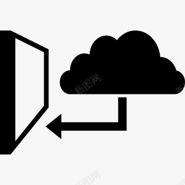 计算机与云计算机数据连接图标图标