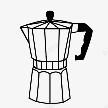 莫卡壶意大利咖啡壶意式咖啡壶图标图标