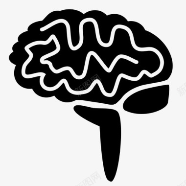 解剖学大脑思考思考者图标图标