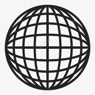 质感球地球网络球体模型图标图标
