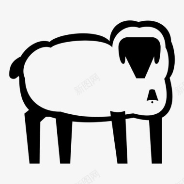 绵羊羊毛羊开放牧场图标图标