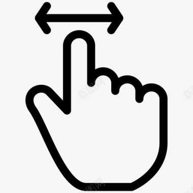 形状和符号手指拖动两侧交互设备左箭头图标图标