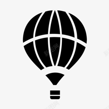 漂浮气球热气球旅行观光图标图标