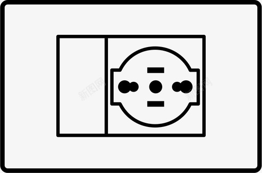 切断电源插座壁式插座插件图标图标