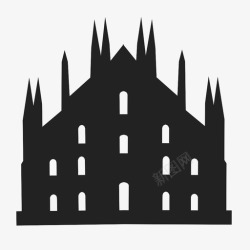 欧洲米兰大教堂大教堂广场纪念碑图标高清图片