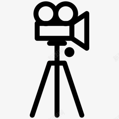 电影拍摄摄像机三脚架和视频拍摄视频图标图标