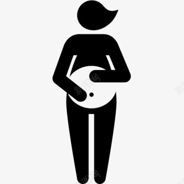怀孕胎儿女孩图标图标