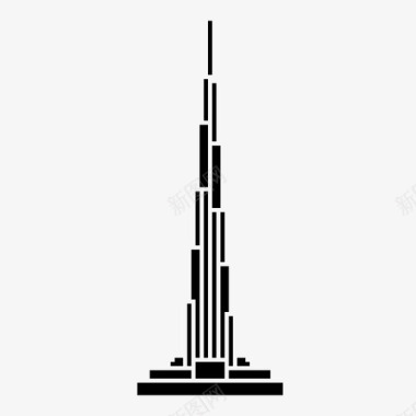 世界人口日哈利法塔地标纪念碑图标图标