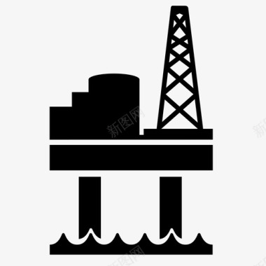 上天石油平台能源天然气图标图标