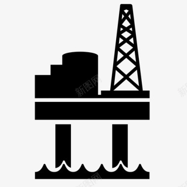 钻井平台石油平台能源天然气图标图标