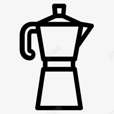 莫卡壶制作浓缩咖啡煮咖啡图标图标