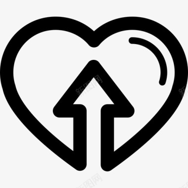 心脏内有一个上升箭头符号随机图标图标