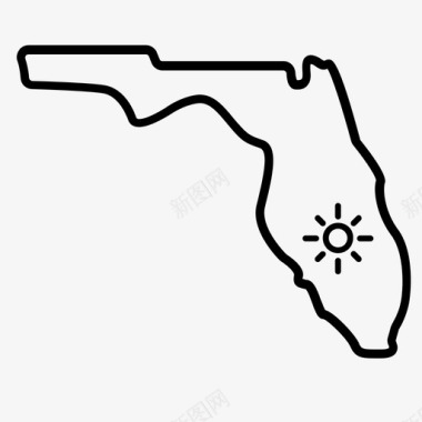 唯美国风佛罗里达州棕榈滩阳光州图标图标