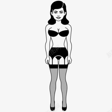 性感女人女人脱衣舞女图标图标