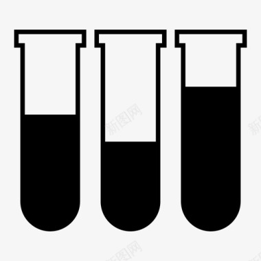 血液检验试管试管烧杯血液测试图标图标