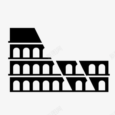 罗马斗兽场旅游建筑图标图标