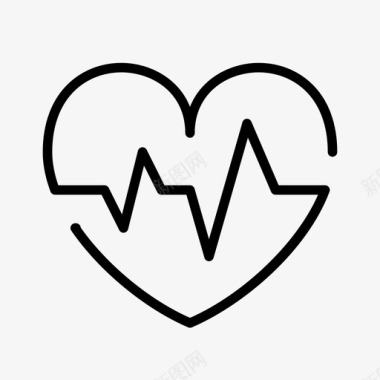 心电图医学爱情图标图标