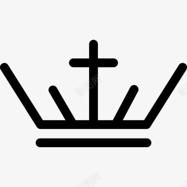 由线条和十字架组成的皇冠皇冠图标图标