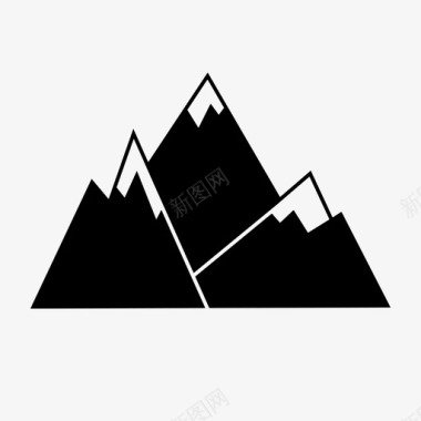 山水墨画山山顶雪山图标图标