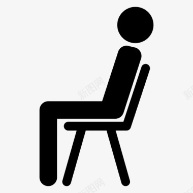 椅子坐着等着休息图标图标