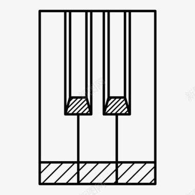 钢琴键黑键电子图标图标