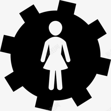 齿轮里的女人形象界面人力资源图标图标