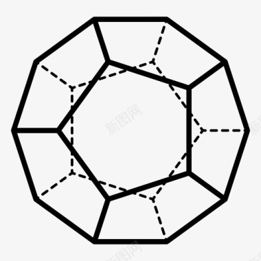 十二面体形状正十二面体图标图标