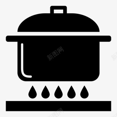 平底锅烹饪厨房烤箱图标图标