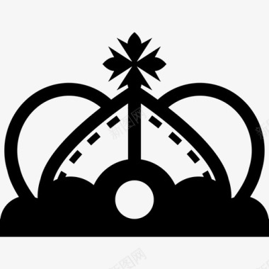 十字架复古皇冠顶部有一个十字架形状皇冠图标图标