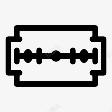 白色线条边框剃须刀刀片简单锋利图标图标