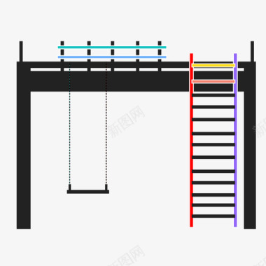 双层茶几秋千操场阁楼图标图标