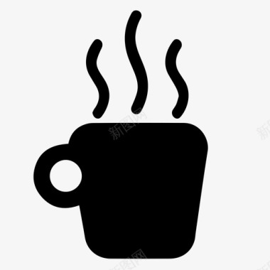 咖啡热气腾腾一杯茶图标图标