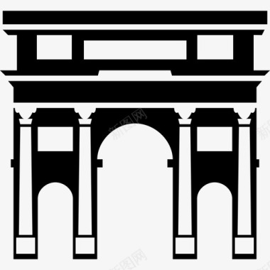古代农耕拱门皮克托米兰图标图标