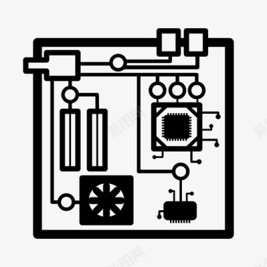 电路主板电路计算机芯片图标图标