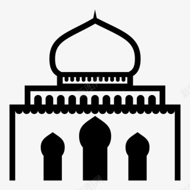 阿拉伯式清真寺阿拉伯风格宫殿式图标图标