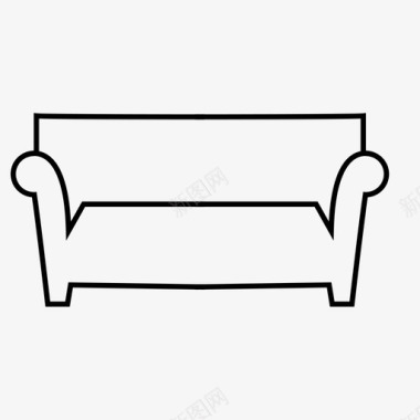 沙发长椅放松图标图标