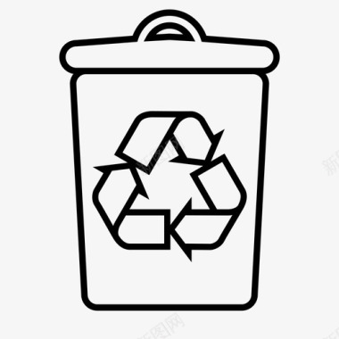 绿色PNG回收站垃圾可持续图标图标