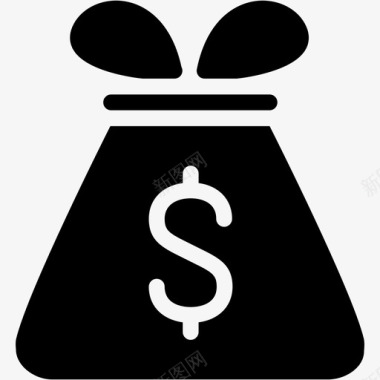 破洞的钱袋钱袋用户界面实心图标图标