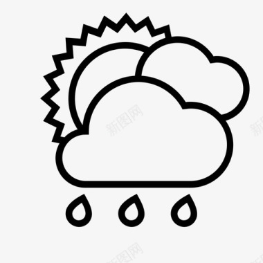 天气状况雨气象雨天气图标图标