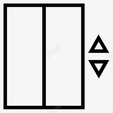 平面标识电梯下降上升图标图标