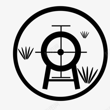 十字线目标枪狩猎图标图标