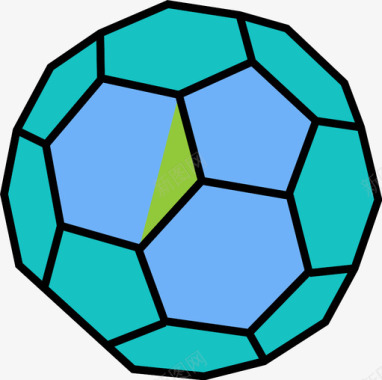 截短二十面体形状多边形图标图标